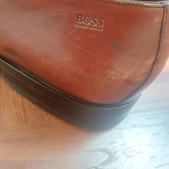 Hugo Boss Men’s Italian Leather Dark Brown Lace-Up Dress Shoes – Size 9 - Picture 7 of 7